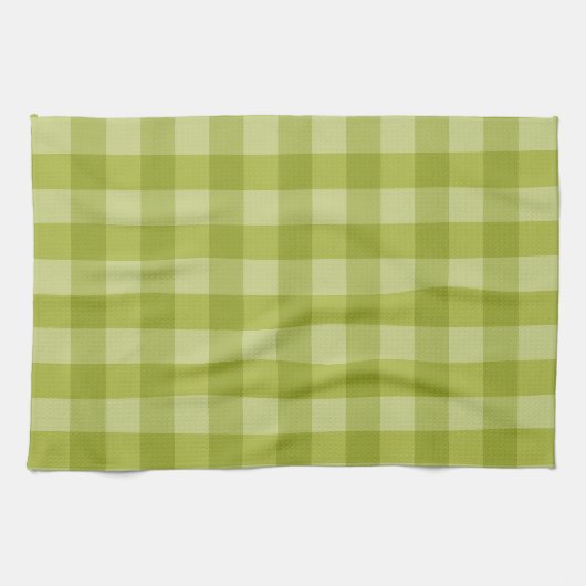 Green gingham キッチンタオル (横)