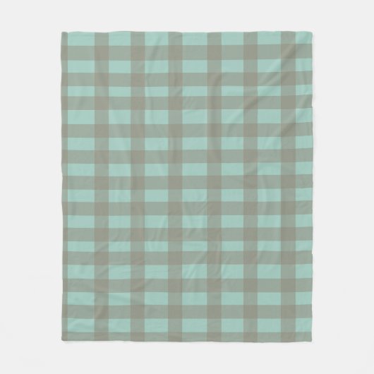 Green Gingham フリースブランケット (正面)