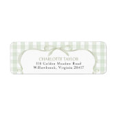 Green Gingham Baby Shower ラベル (正面)