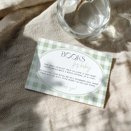 Green Gingham Baby Shower Enclosure Card エンクロージャーカード