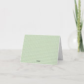 Green Gingham Bunny Thank You サンキューカード (裏面)