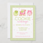 Green Gingham Christmas Cookie Exchange Invitation 招待状 (正面)