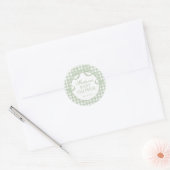 Green Gingham Coquette Bow Baby Shower Seal ラウンドシール (封筒)