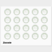 Green Gingham Coquette Bow Baptism Envelope Seal ラウンドシール (シート)