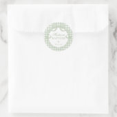 Green Gingham Coquette Bow Baptism Envelope Seal ラウンドシール (バッグ)