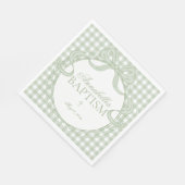 Green Gingham Coquette Bow Baptism Table Decor スタンダードランチョンナプキン (角)