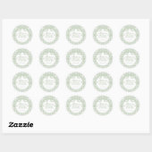 Green Gingham Coquette Bow Bridal Shower Seal ラウンドシール (シート)