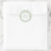 Green Gingham Coquette Bow Bridal Shower Seal ラウンドシール (バッグ)