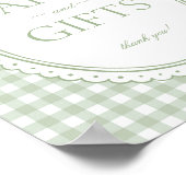 Green Gingham Coquette Bow Card & Gifts Sign ポスター (角)