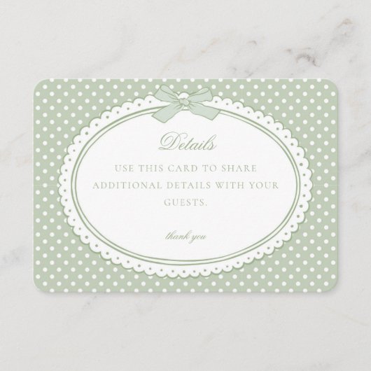 Green Gingham Coquette Bow Details Card エンクロージャーカード (正面)