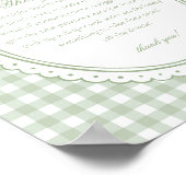 Green Gingham Coquette Bow Diaper Thoughts Baby ポスター (角)