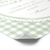 Green Gingham Coquette Bow Favors Sign ポスター (角)