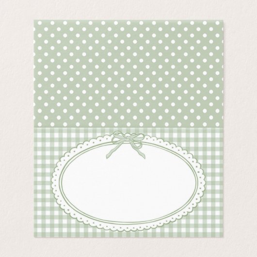 Green Gingham Coquette Bow Place Card Table Decor (外部フラット)