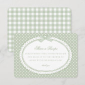 Green Gingham Coquette Bow Share a Recipe エンクロージャーカード (正面/裏面)