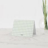 Green Gingham Coquette Bow Thank You Card  サンキューカード (裏面)