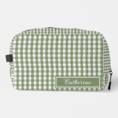 Green Gingham Cute Plaid Cosmetic Pretty ドップキット (正面)