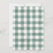 Green Gingham Floral Vintage Baby Shower 招待状 (裏面)