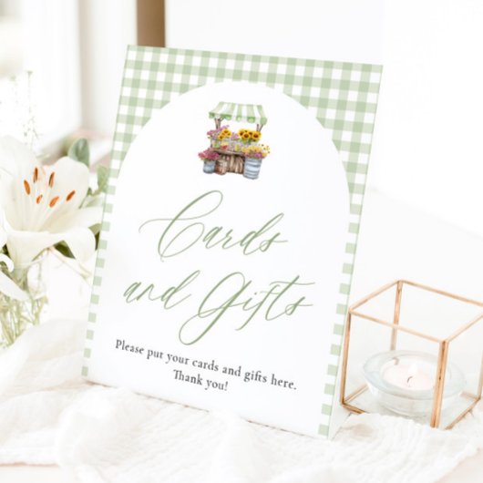 Green Gingham Fresh Off The Market Cards and Gifts 台座サイン