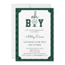 Green Gingham Golf Baby Shower