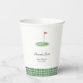 Green Gingham Golf Baby Shower 紙コップ (裏面)