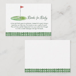 Green Gingham Golf Baby Shower Books for Baby エンクロージャーカード