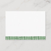 Green Gingham Golf Baby Shower Diaper Raffle エンクロージャーカード (裏面)