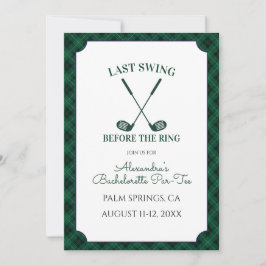 Green Gingham Golf Bachelorette Party 招待状