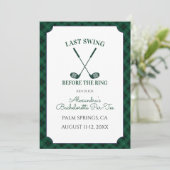 Green Gingham Golf Bachelorette Party 招待状 (スタンド正面)