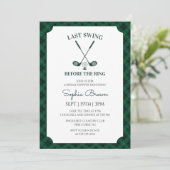 Green Gingham Golf Bridal Shower 招待状 (スタンド正面)