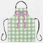 Green Gingham Kitchen Apron Design エプロン (正面)