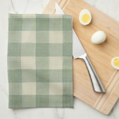 Green Gingham kitchen towel キッチンタオル (四つ折り)