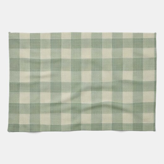 Green Gingham kitchen towel キッチンタオル (横)