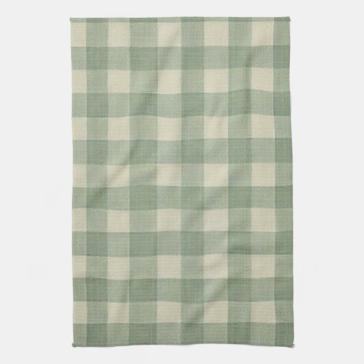 Green Gingham kitchen towel キッチンタオル (縦)
