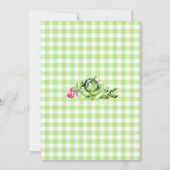 Green Gingham Locally Grown Baby Shower 招待状 (裏面)