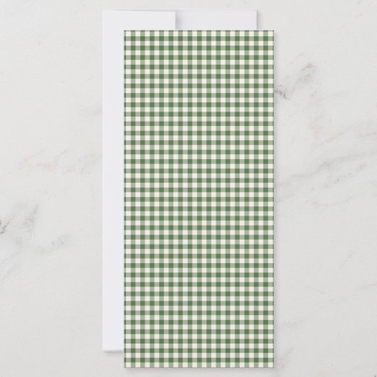 Green Gingham Modern Merry Christmas Tall Card (裏面)