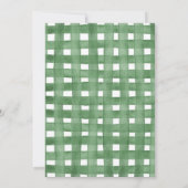 Green Gingham New To The Club Golf  Baby Shower   招待状 (裏面)