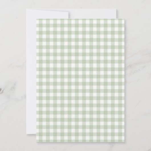 Green Gingham One Silly Goose Birthday Invitation 招待状 (裏面)