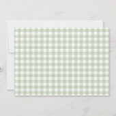 Green Gingham One Silly Goose Birthday Photo 招待状 (裏面)