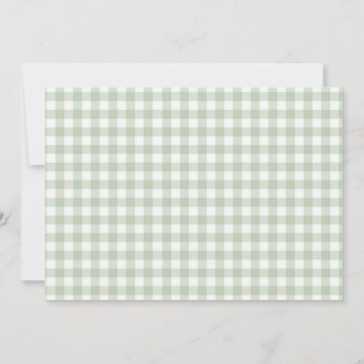 Green Gingham One Silly Goose Birthday Photo 招待状 (裏面)