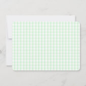 Green Gingham Personalized ノートカード (裏面)