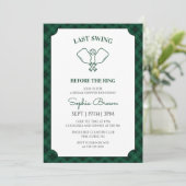 Green Gingham Pickleball Bridal Shower 招待状 (スタンド正面)