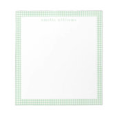 Green Gingham Plaid ノートパッド (正面)