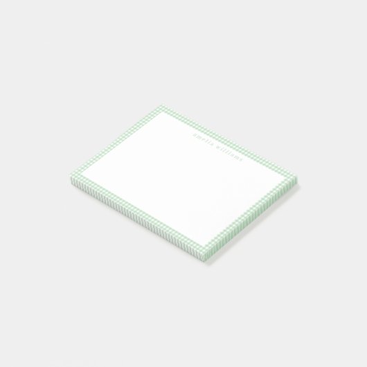 Green Gingham Plaid ポストイット (アングル)