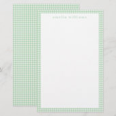 Green Gingham Plaid 便箋 (正面/裏面)