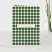 Green Gingham Plaid 2 Photo Christmas シーズンカード (裏面)