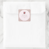 Green Gingham Plaid Custom Christmas スクエアシール (バッグ)