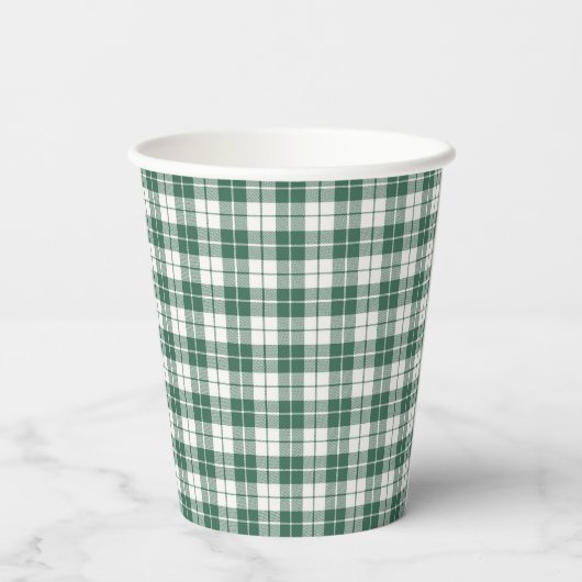 Green Gingham Plaid Gender Neutral 紙コップ (裏面)