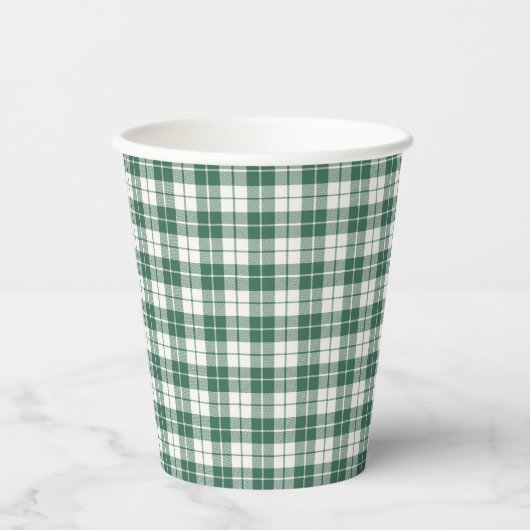 Green Gingham Plaid Gender Neutral 紙コップ (正面)
