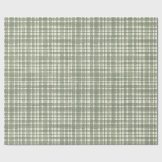 Green Gingham Plaid Wrapping Paper ラッピングペーパー (フラット)