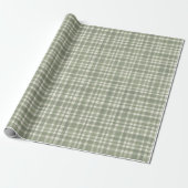 Green Gingham Plaid Wrapping Paper ラッピングペーパー (アンロールド)
